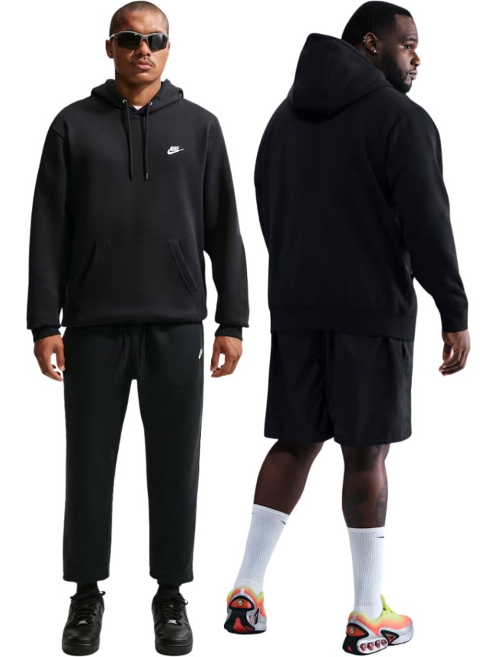 Nike Club Pullover Fleece Hoodie Men's XL Black Sweatshirt Active Workout Gym
